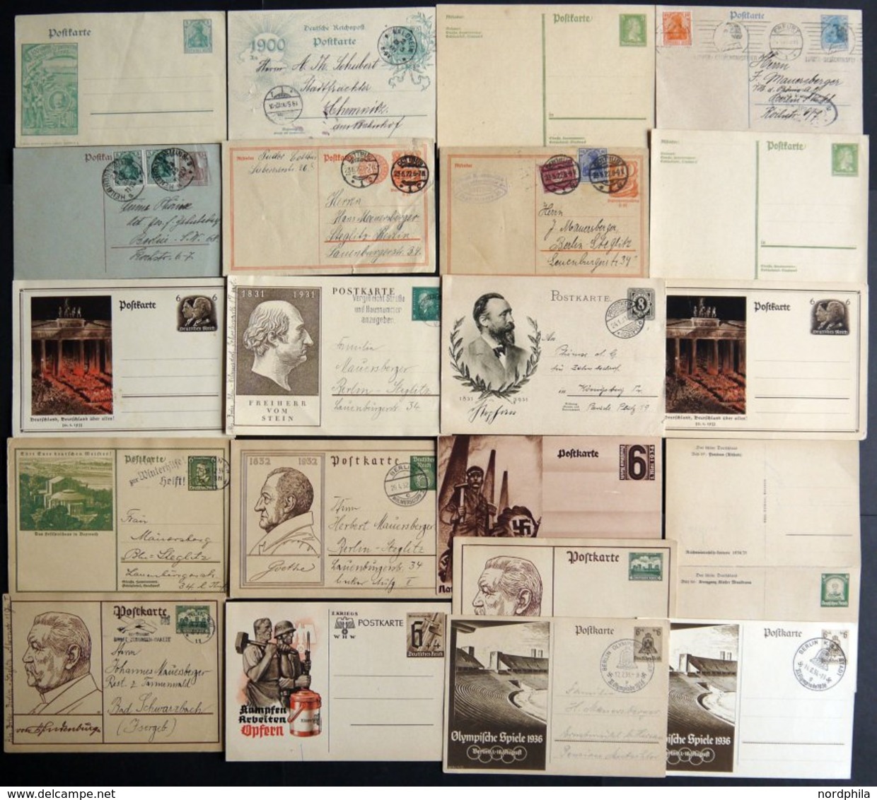 GANZSACHEN 1900-1940, 21 Fast Nur Verschiedene Karten, Meist Pracht - Other & Unclassified