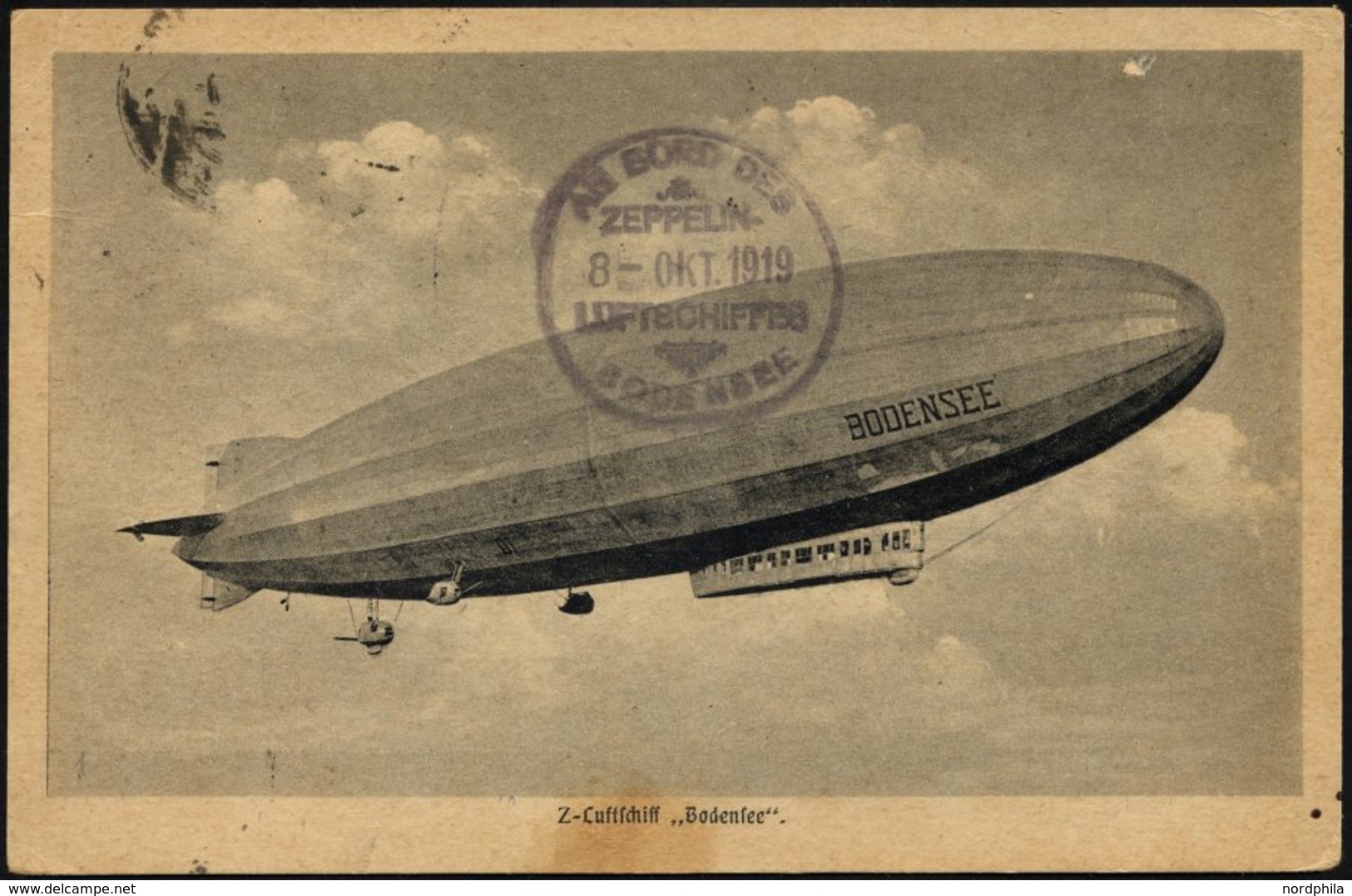 ZEPPELINPOST 19M BRIEF, 1919, Luftschiff Bodensee - Sonderfahrt Nach Stockholm, Rückfahrt Mit Deutscher Frankatur, Prach - Zeppelines