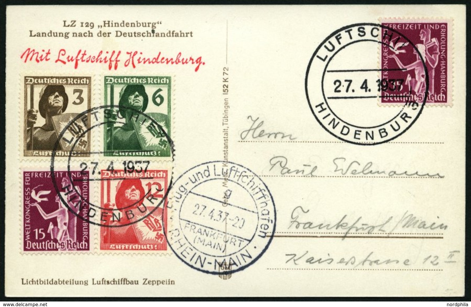 ZEPPELINPOST 452B BRIEF, 1937, Rundfahrt, Bordpost Der Zweiten Rundfahrt, Prachtkarte, RR! - Zeppelines