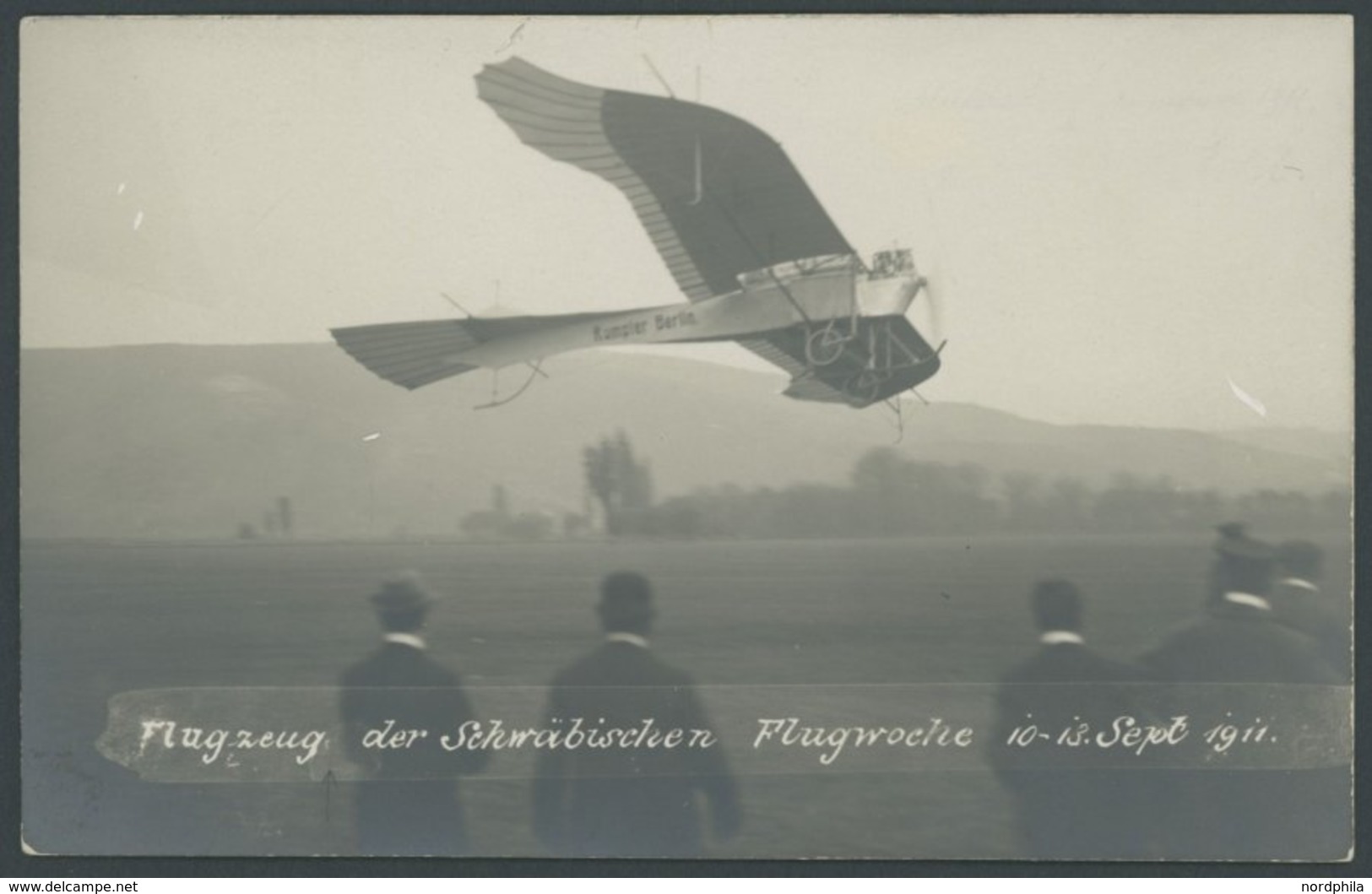 ALTE ANSICHTSKARTEN 1911, Schwäbische Flugwoche 10.-13.09., Fotokarte Hirt Auf Rumpler Taube, Ungebraucht, Pracht - Other & Unclassified