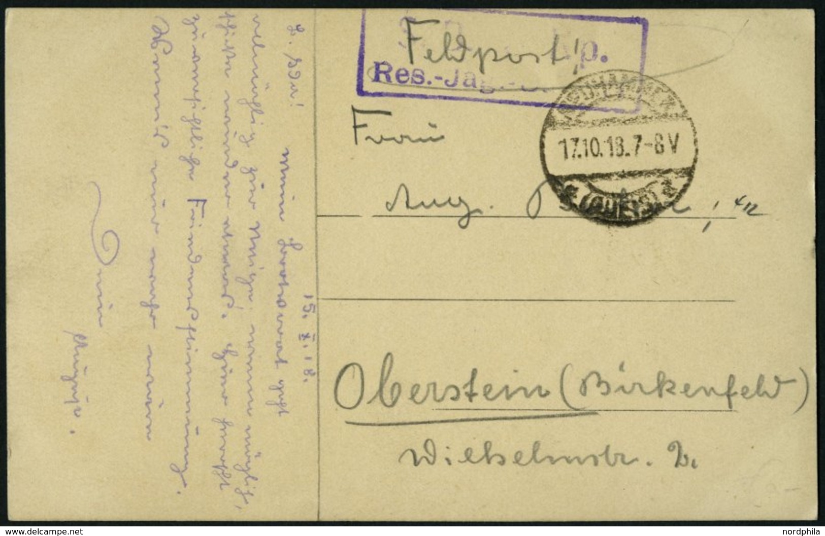DP TÜRKEI 1918, Feldpost-Ansichtskarte Von NEUHAMMER Mit Soldatenbriefstempel Nach Oberstein, Pracht - Deutsche Post In Der Türkei