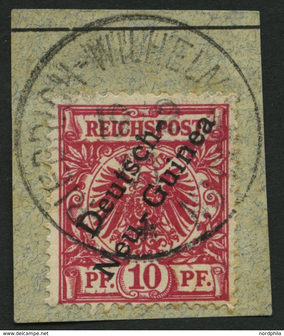 DEUTSCH-NEUGUINEA 3b BrfStk, 1897, 10 Pf. Lilarot, Stempel FRIEDRICH-WILHELMSHAFEN, Prachtbriefstück, Gepr. Jäschke-L.,  - German New Guinea