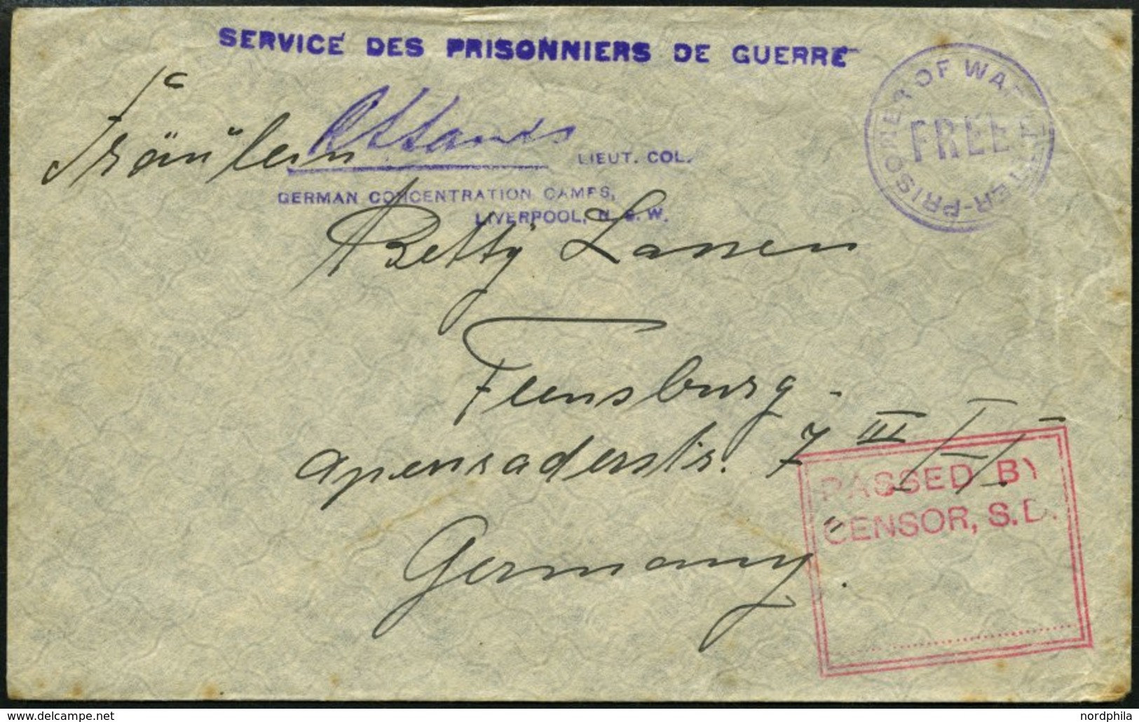 DEUTSCH-NEUGUINEA 1916, Brief Aus Dem Lager TRIAL BAY Mit Violettem Zensurstempel, L4 ... LIEUT.COL. GERMAN CONCENTRATIO - Nouvelle-Guinée