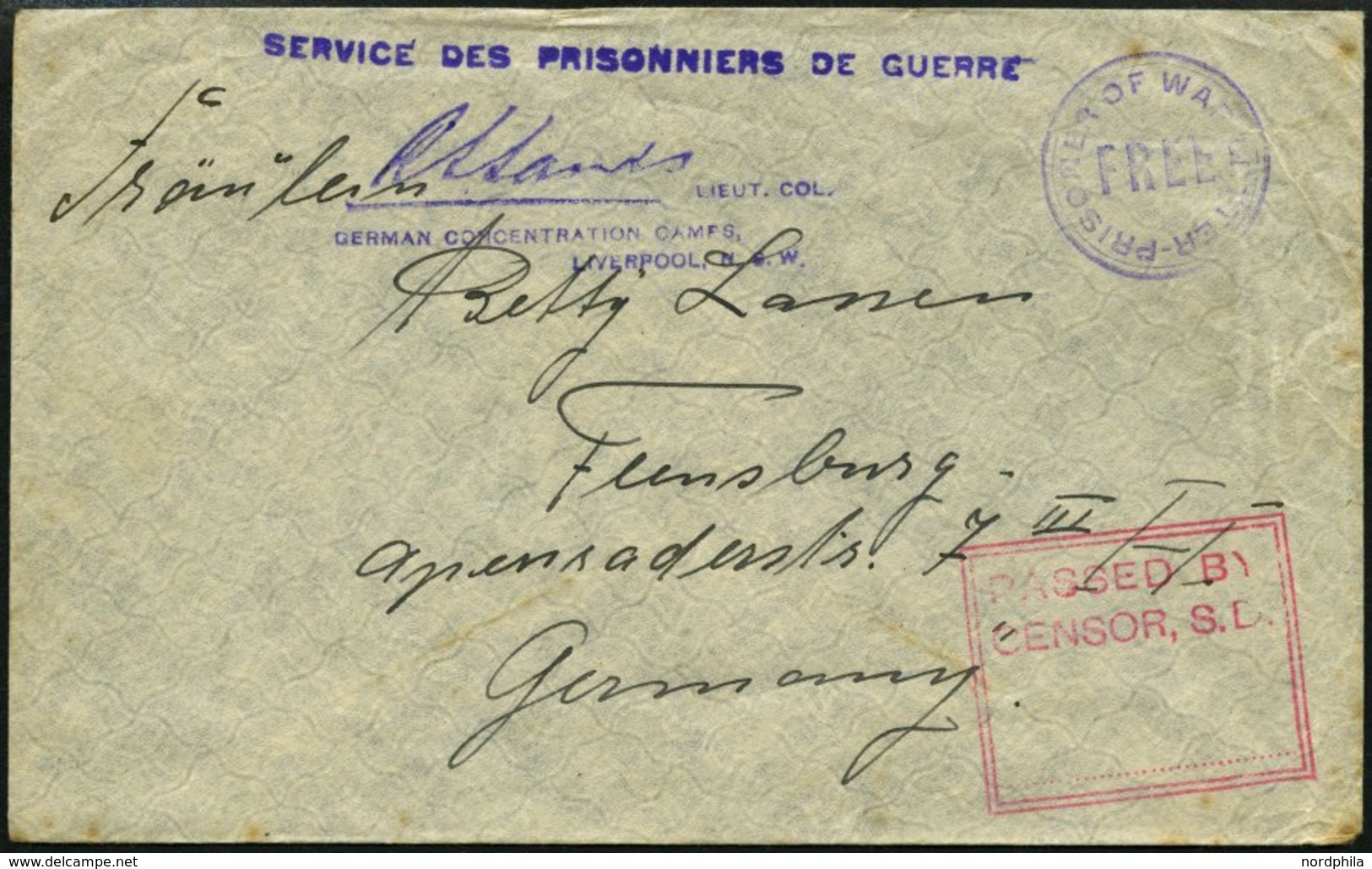 DEUTSCH-NEUGUINEA 1916, Brief Aus Dem Lager TRIAL BAY Mit Violettem Zensurstempel, L4 ... LIEUT.COL. GERMAN CONCENTRATIO - Deutsch-Neuguinea