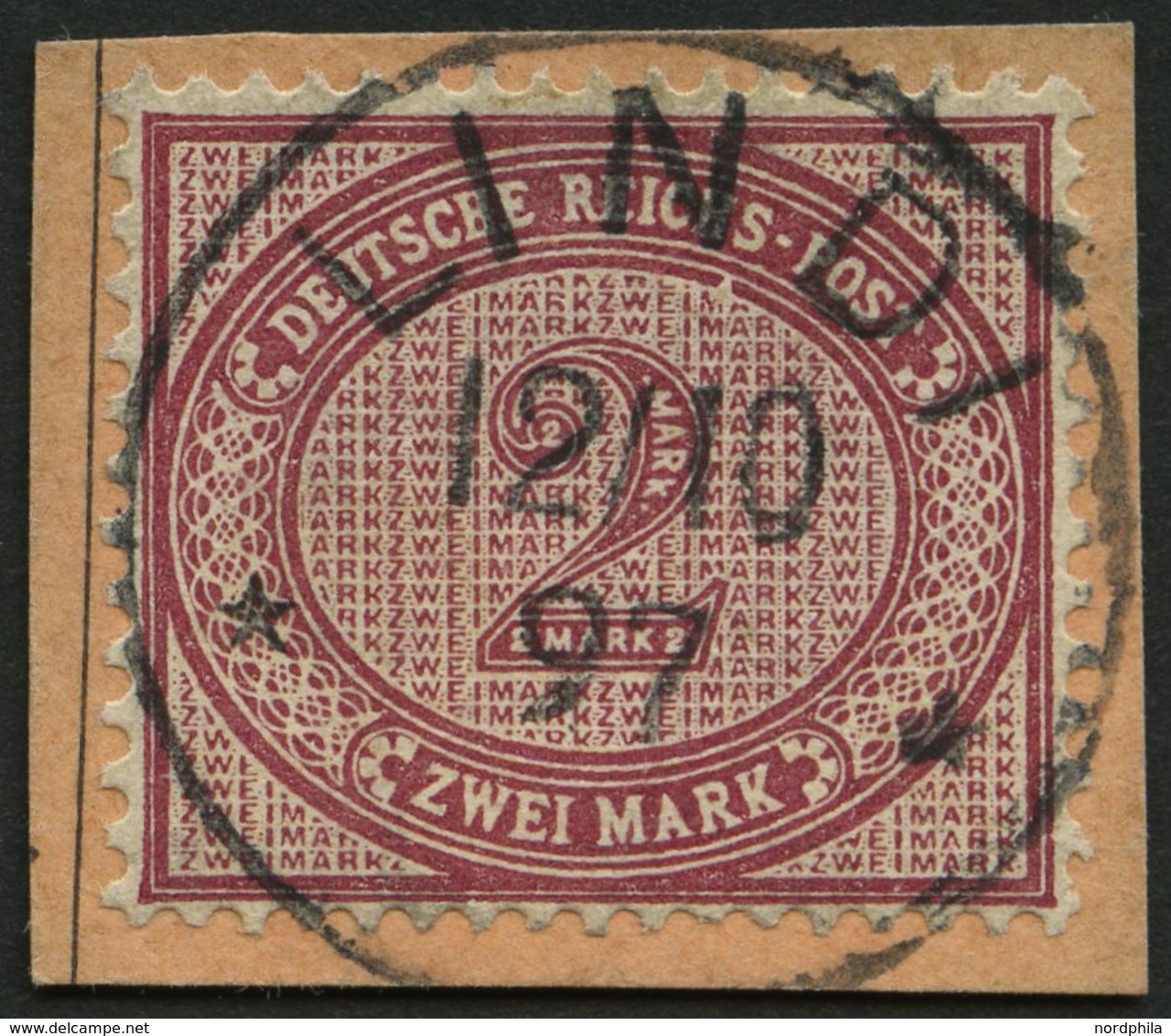 DEUTSCH-OSTAFRIKA VO 37eVII BrfStk, 1897, 2 M. Dunkelrotkarmin Mit Abart Weißer Keil In Ovallinie Unter HS Von REICHS, M - África Oriental Alemana