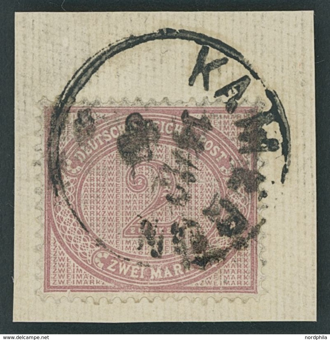 KAMERUN V 37c BrfStk, 1889, 2 M. Mittelrosalila, Stempel KAMERUN Auf Leinenbriefstück, Pracht, R!, Gepr. W. Engel - Camerún