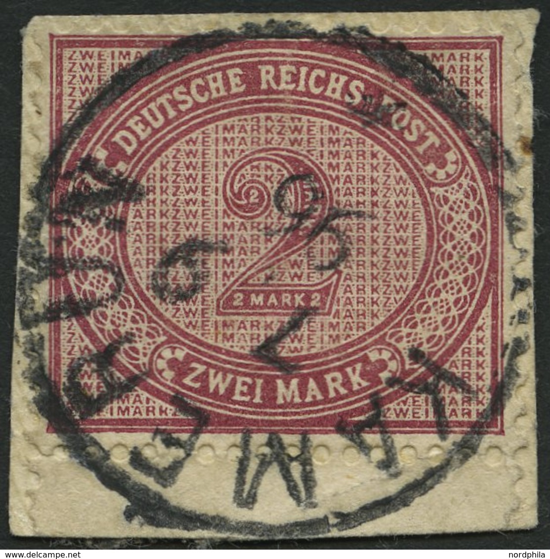 KAMERUN V 37e BrfStk, 1896, 2 M. Dunkelrotkarmin, Stempel KAMERUN, Postabschnitt, Pracht - Camerun