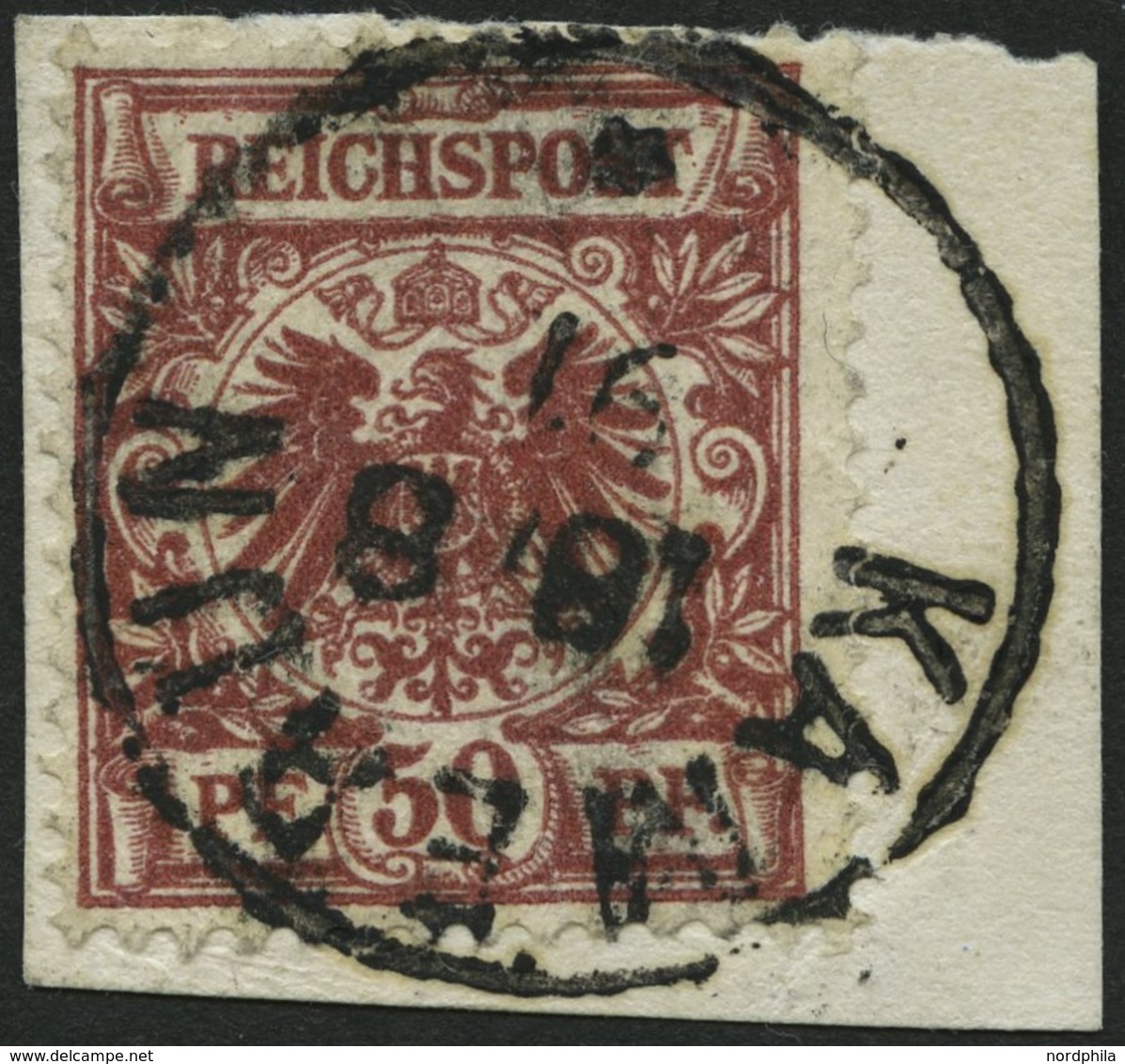 KAMERUN V 50b BrfStk, 1891, 50 Pf. Braunrot, Stempel KAMERUN, üblich Gezähnt Pracht, Gepr. Jäschke-L., Mi. 350.- - Camerún