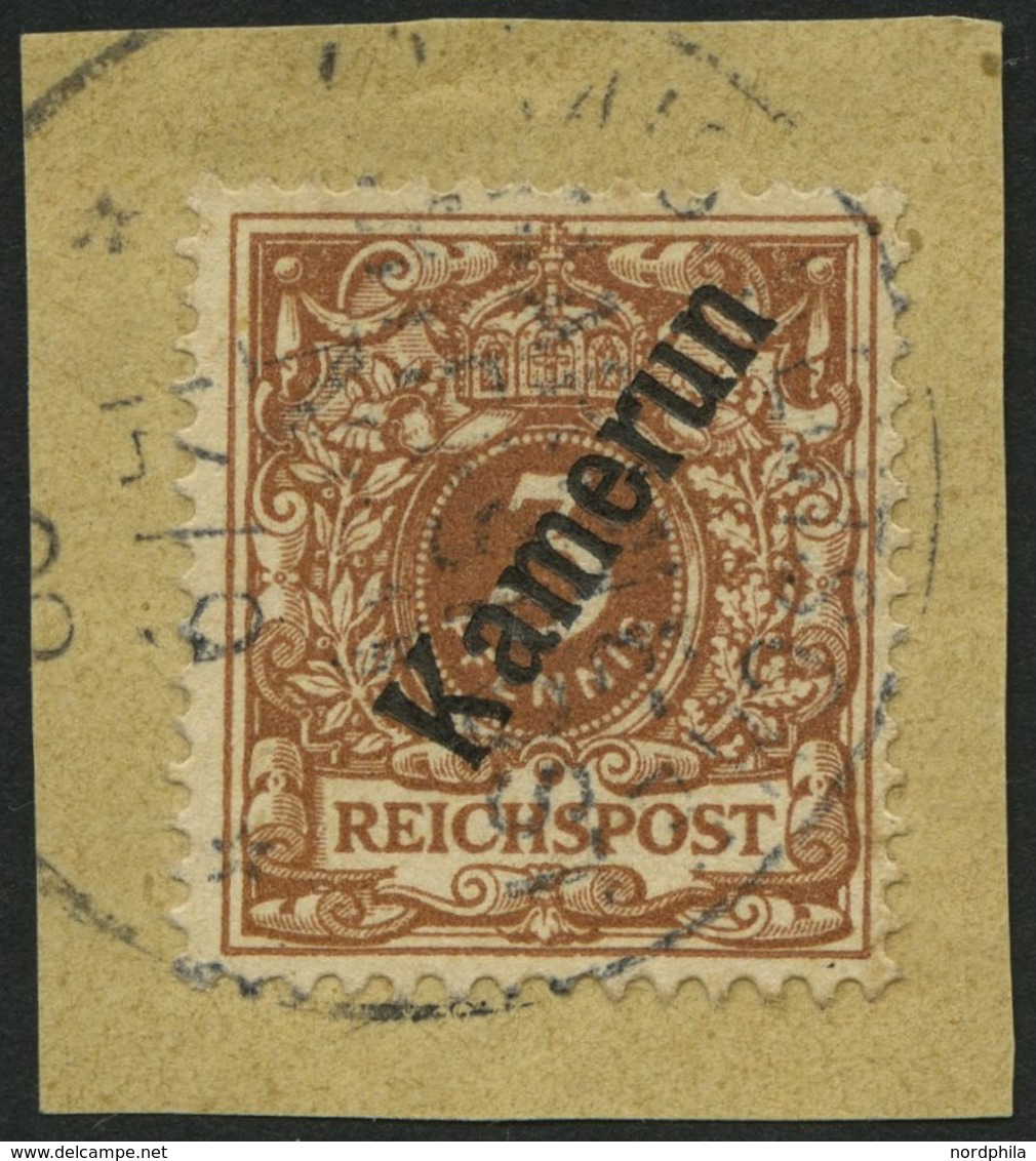 KAMERUN 1b BrfStk, 1898, 3 Pf. Hellockerbraun, MSP-Stempel Nr. 9 (12.9.98), Prachtbriefstück, Gepr. Jäschke-L. - Kamerun