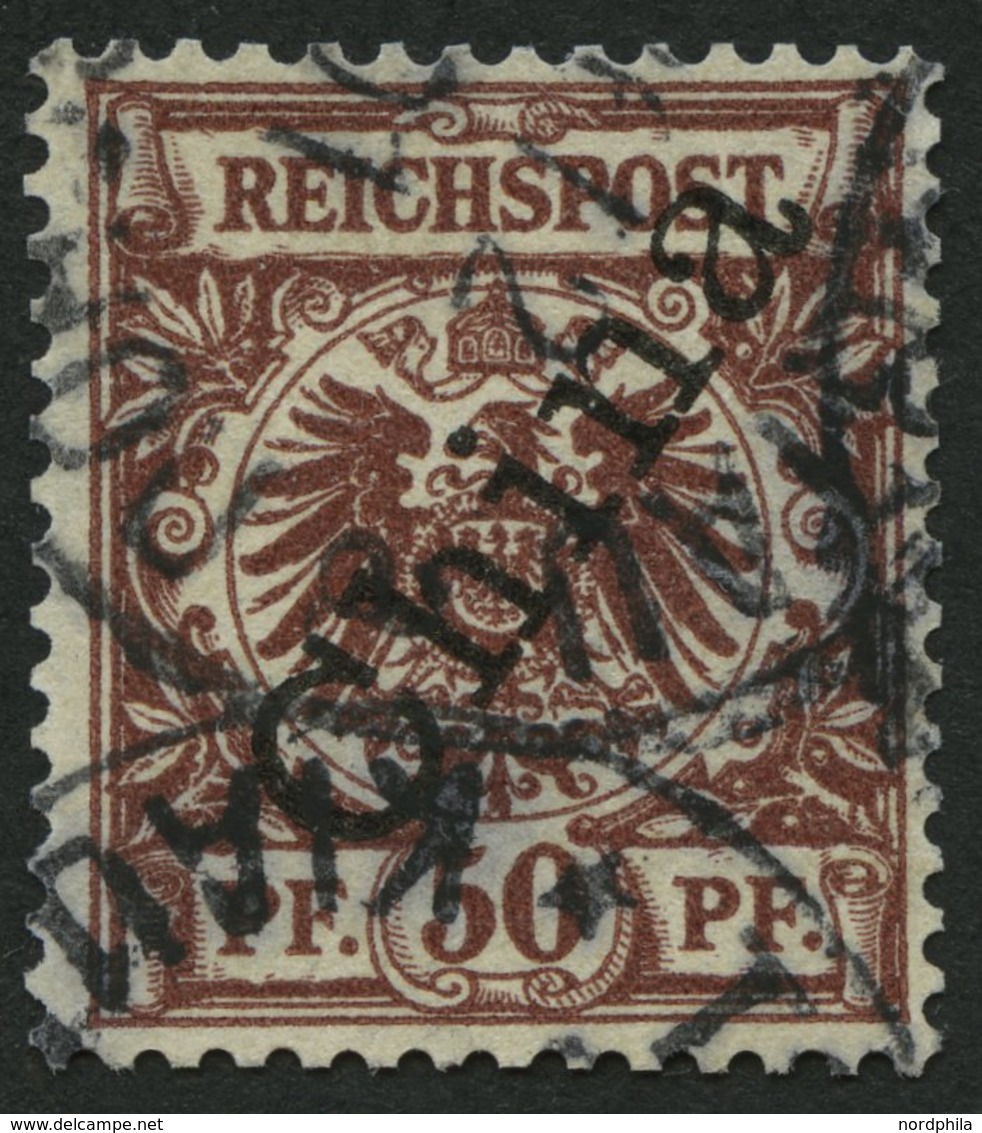 KIAUTSCHOU M 6II O, 1901, 50 Pf. Steiler Aufdruck, Stempel TSINGTAU KIAUTSCHOU *a, Pracht - Kiautchou