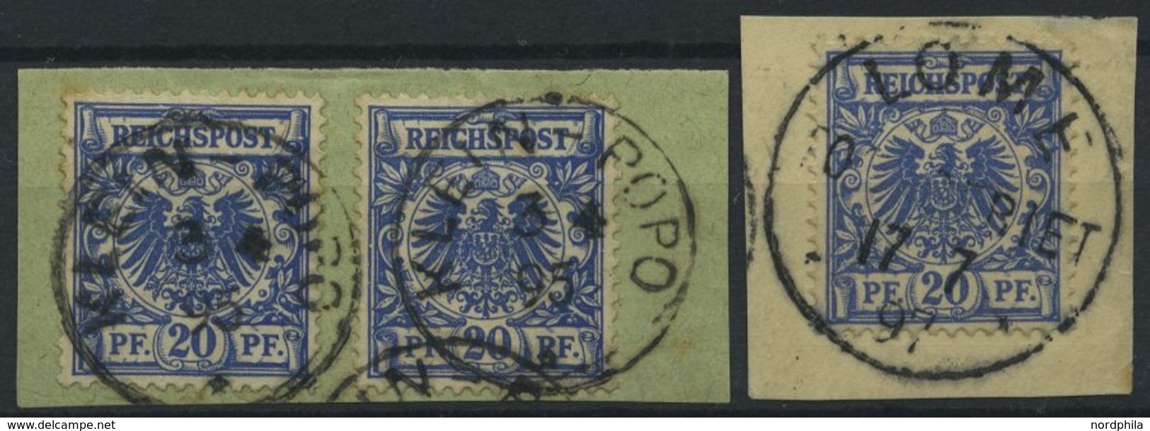 TOGO V 48d BrfStk, 1895/9, 20 Pf. Violettultramarin, Stempel KLEIN-POPO Und LOME, 2 Prachtbriefstücke - Togo