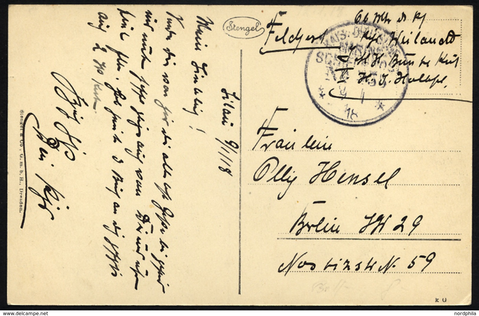 MSP VON 1914 - 1918 235 (2. Halbflottille Der Handelsschutzflottille), 9.1.1918, Feldpost-Ansichtskarte Von Bord Der S.M - Marittimi