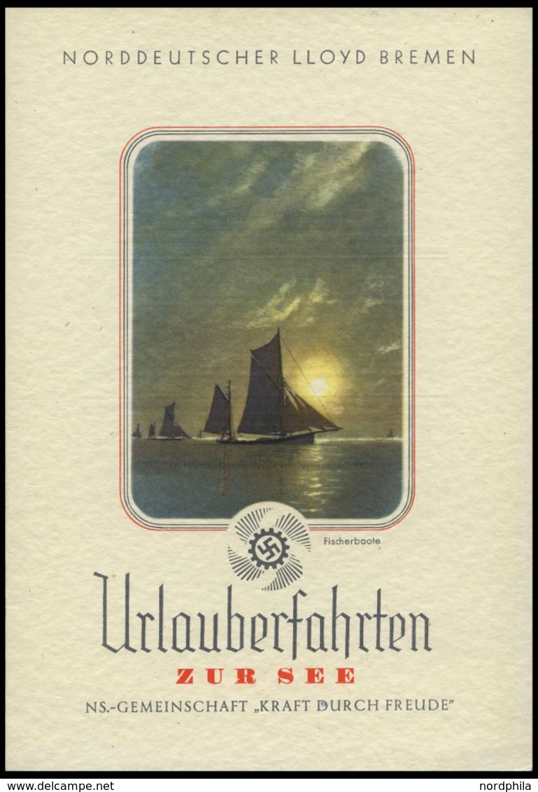 DEUTSCHE SCHIFFSPOST 1936, 7 Verschiedene KDF- Tagesveranstaltungskarten, Inklusive Speisenfolge Von Bord DER DEUTSCHE , - Marítimo