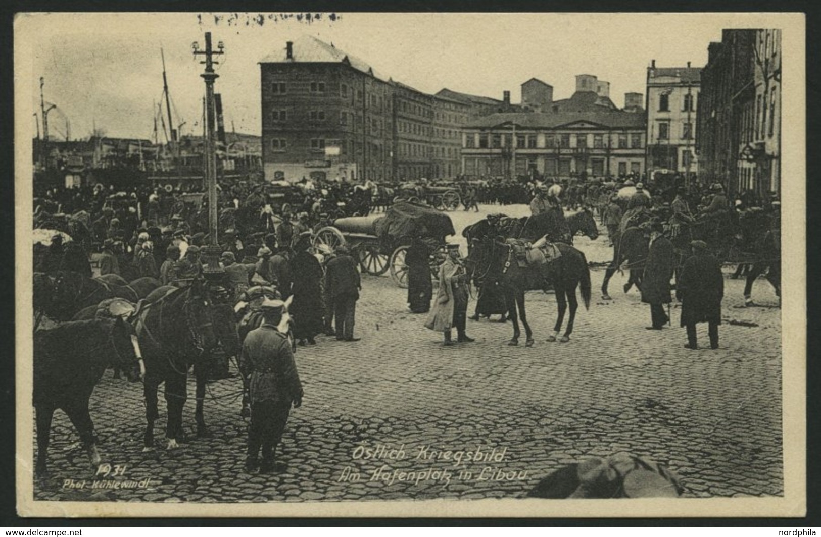 LETTLAND 1065 BRIEF, K.D. FELDPOSTEXP. DER 6. RES. DIV., 21.11.15, Auf Ansichtskarte (Am Hafenplatz In Libau) Nach Gerin - Latvia