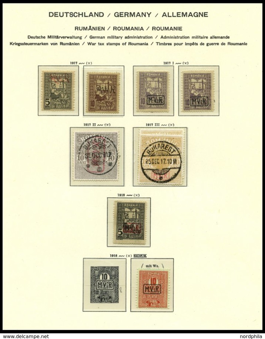 SAMMLUNGEN, LOTS *,o,** , Sammlung Bes.Geb.I Von 1914-18 Mit Mittleren Ausgaben Auf Schaubek Falzlosseiten, Fast Nur Pra - Ocupación 1914 – 18