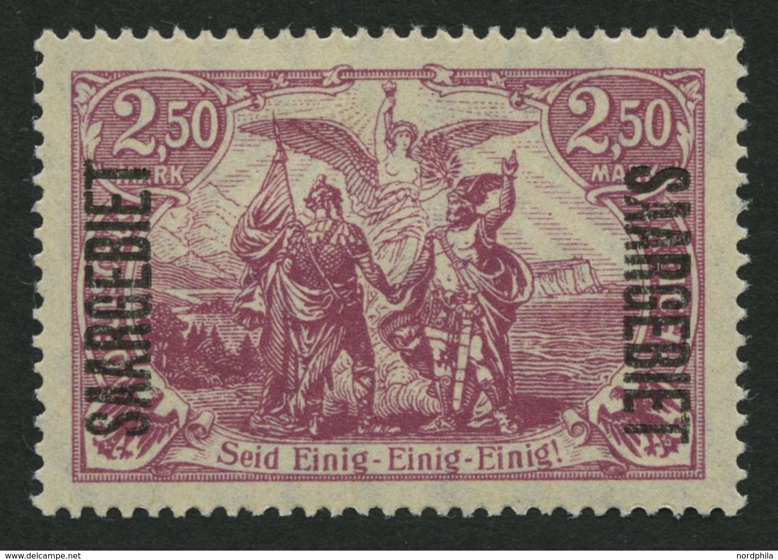 SAARGEBIET 43c **, 1920, 2.50 M. Bräunlichlila, Pracht, Gepr. Burger, Mi 250.- - Altri & Non Classificati