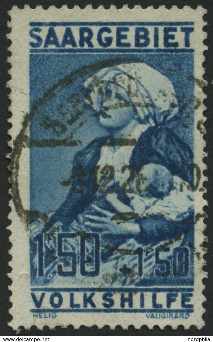 SAARGEBIET 107 O, 1926, 1.50 Fr. Volkshilfe, Pracht, Gepr. Geigle, Mi. 60.- - Otros & Sin Clasificación