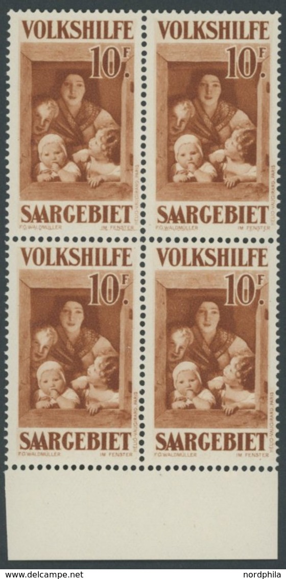 SAARGEBIET 144-50 VB **, 1931, Gemälde III In Viererblocks Vom Unterrand, Prachtsatz, Mi. 1800.- - Sonstige & Ohne Zuordnung