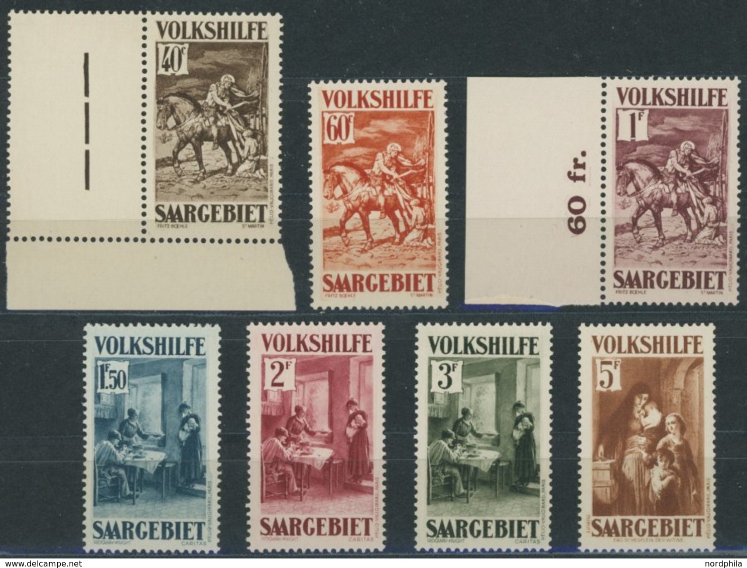 SAARGEBIET 151-57 **, 1931, Gemälde IV, Prachtsatz, Mi. 650.- - Autres & Non Classés