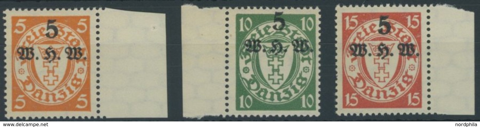 FREIE STADT DANZIG 237-39 **, 1934, Winterhilfswerk, Postfrisch, Satz Feinst, Mi.Nr. 239 Ein Kurzer Zahn, Mi. 270.- - Sonstige & Ohne Zuordnung