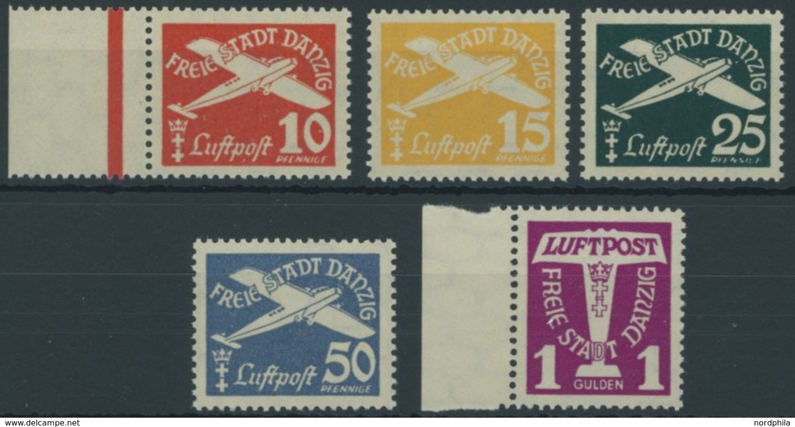 FREIE STADT DANZIG 251-55 **, 1935, Flugpost, Postfrischer Prachtsatz, Mi. 80.- - Altri & Non Classificati