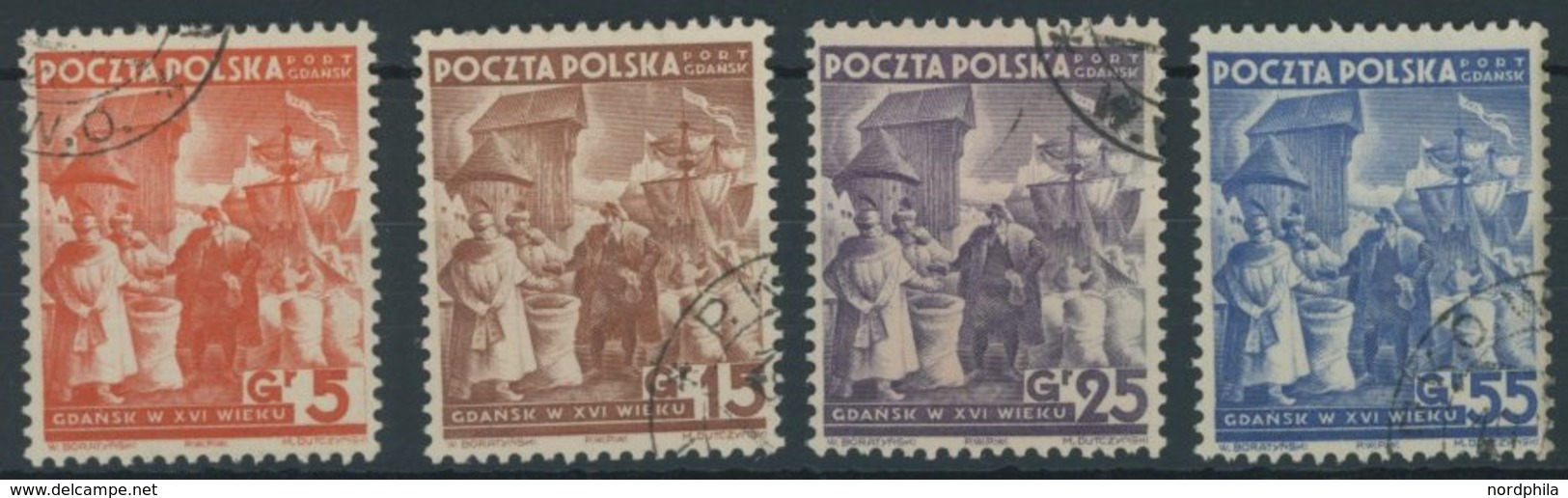 PORT GDANSK 34-37 O, 1938, Republik Polen, Prachtsatz, Mi. 110.- - Altri & Non Classificati