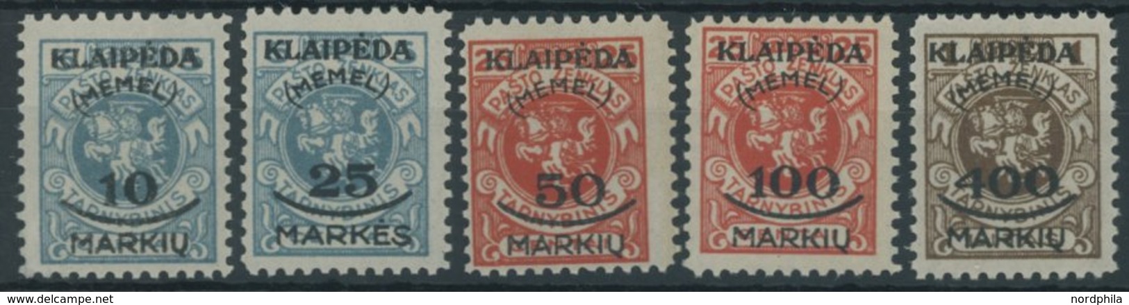 MEMELGEBIET 124-28 **, 1923, Staatsdruckerei Kowno, Postfrisch, Prachtsatz, Mi. 120.- - Memel (Klaïpeda) 1923