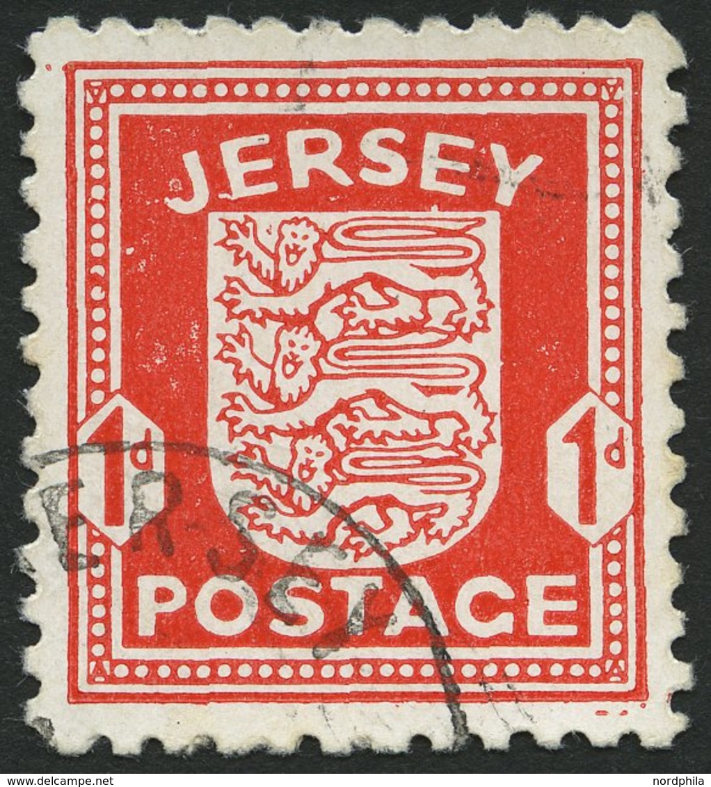 JERSEY 2z O, 1941, 1 P. Rot, Gestrichenes Papier, Pracht, Gepr. Möhle, Mi. 120.- - Besetzungen 1938-45