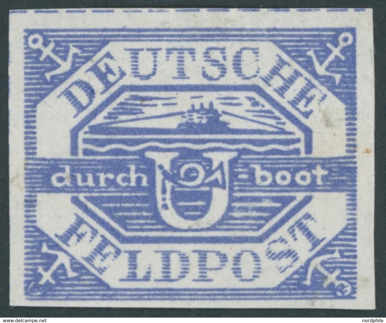 FELDPOSTMARKEN 13a (*), 1945, Hela-U-Boot Ultramarin, Ohne Gummi, Feinst, Mi. 400.- - Besetzungen 1938-45