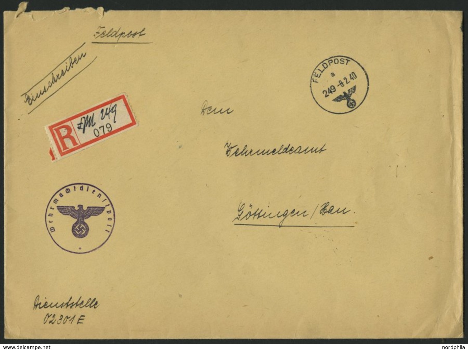 FELDPOST II. WK BELEGE 13 Verschiedene Feldpost-Einschreibbriefe, Pracht - Besetzungen 1938-45