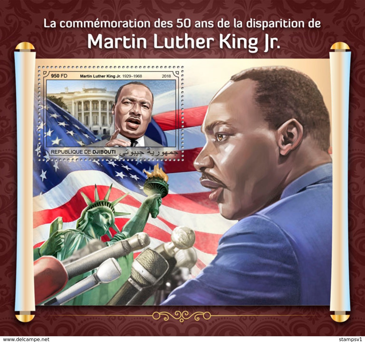 Djibouti. 2018 50th Memorial Anniversary Of Martin Luther King Jr. (403b) - Martin Luther King