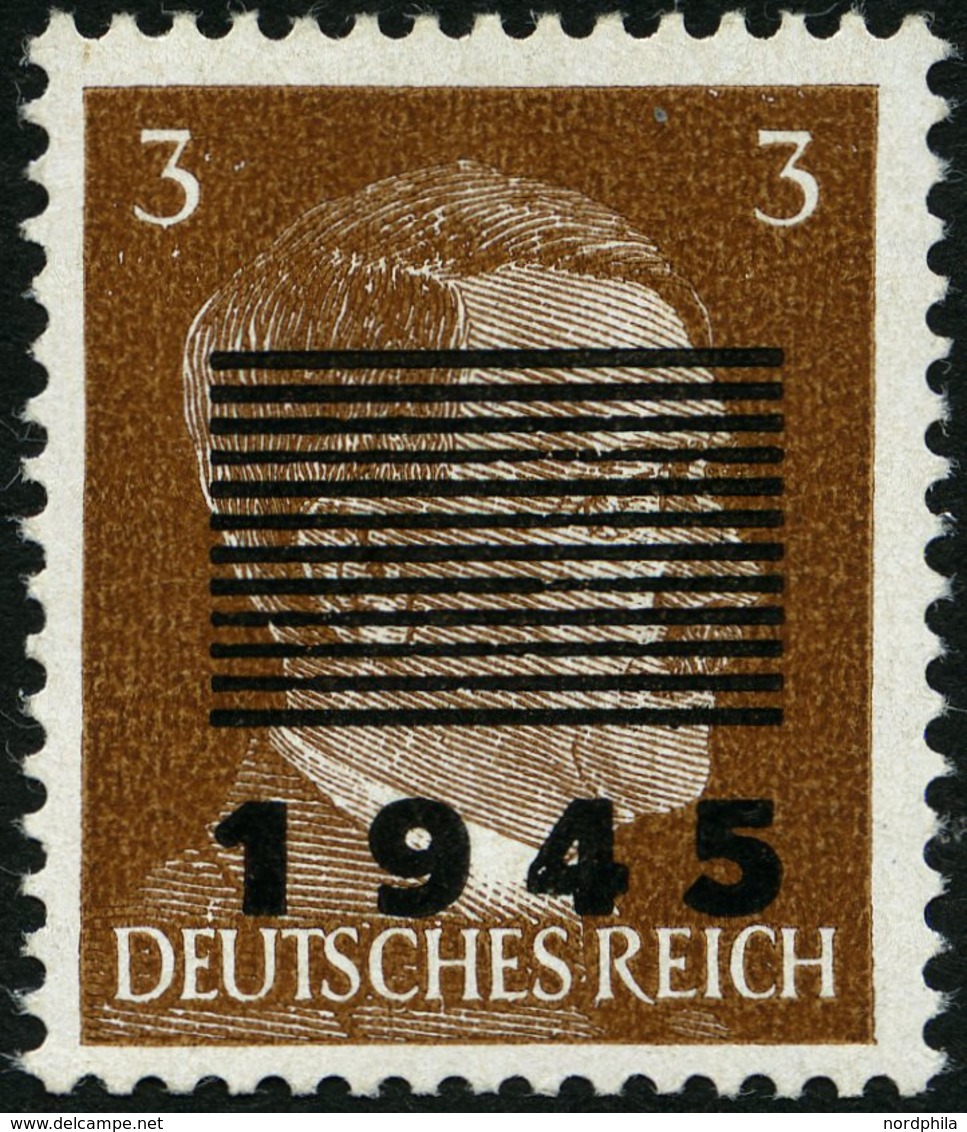 NETZSCHKAU-REICHENBACH 2P **, Probedruck: 1945, 3 Pf. Rötlichbraun Mit 12 Waagerechten Strichen Und 1945, Pracht, Gepr.  - Privatpost