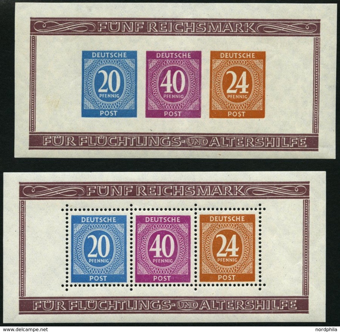 ALLIIERTE BES. Bl 12A/B **, 1946, Blockpaar Briefmarken-Ausstellung, Pracht, Mi. 120.- - Otros & Sin Clasificación