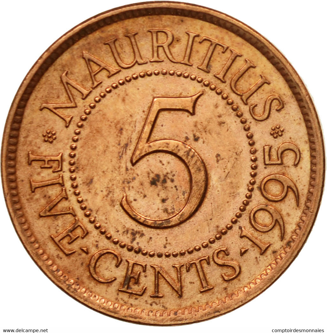 Monnaie, Mauritius, 5 Cents, 1995, TB+, Copper Plated Steel, KM:52 - Maurice