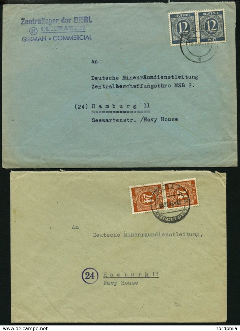 ALLIIERTE BES. 1946/7, 4 Frankierte Briefe An Die Deutsche Minenräumdienstleitung In Hamburg, Verschiedene Absender, Fei - Otros & Sin Clasificación