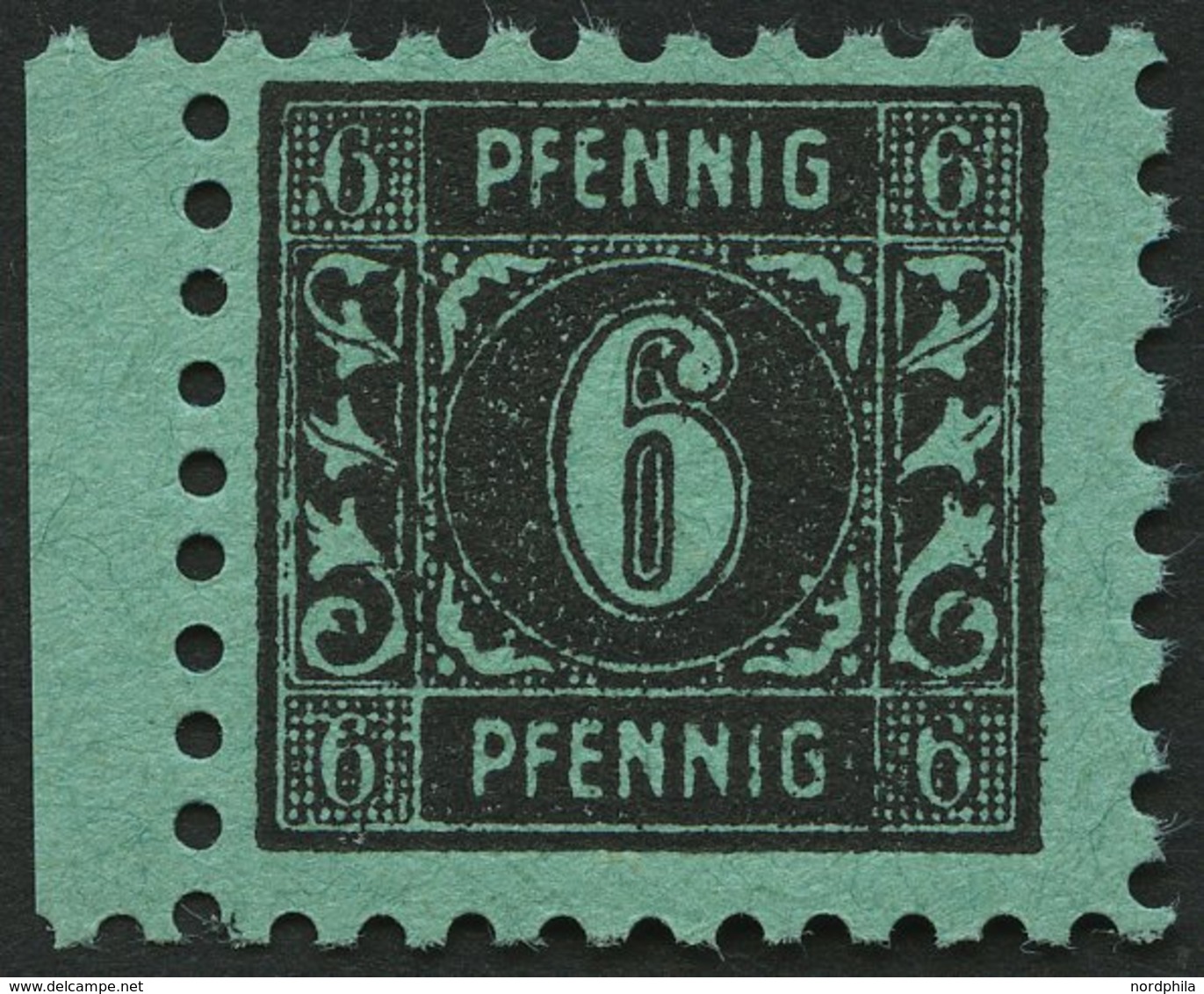 MECKLENBURG-VORPOMMERN 8y **, 1945, 6 Pf. Schwarz Auf Maigrün, Pracht, Gepr. Sturm, Mi. 120.- - Other & Unclassified