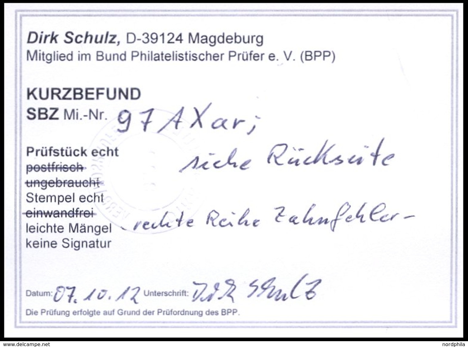 THÜRINGEN 97AXar O, 1945, 12 Pf. Karminrot, Vollgummierung, Hellchromgelbes Papier, Dicke Gummierung, Feinst (kleiner Za - Sonstige & Ohne Zuordnung