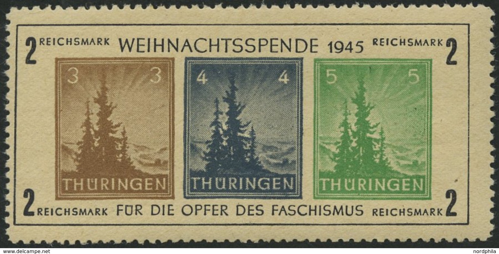 THÜRINGEN Bl. 1ta *, 1945, Block Antifa, Gelblichgraues Papier, Type III, Entfalzt, Pracht, Fotoattest Ströh, Mi. 800.- - Other & Unclassified