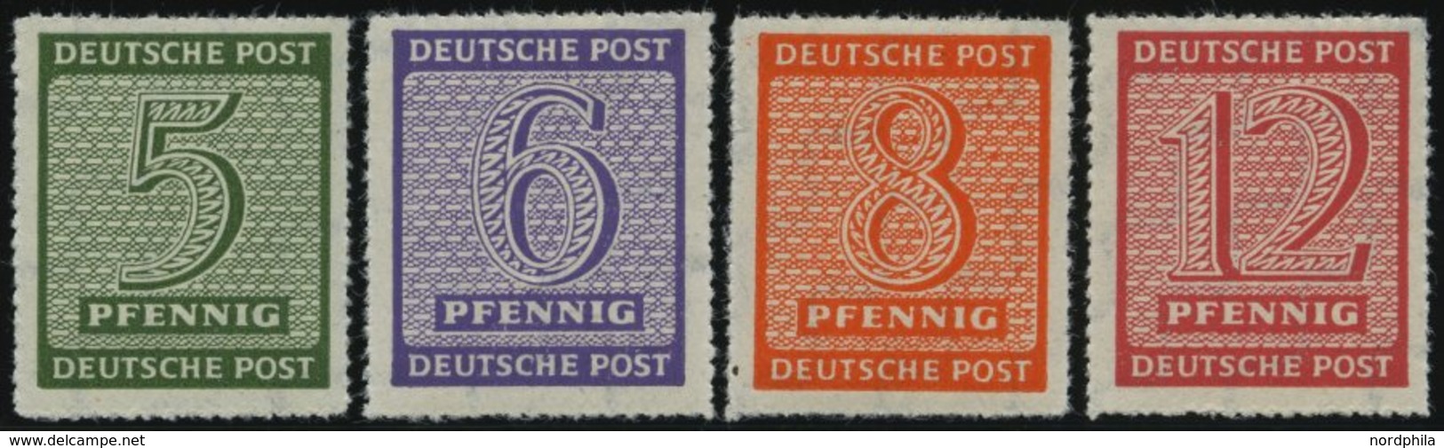 WEST-SACHSEN 116-19DX **, 1945, Roßwein, Durchstochen 16, Wz. X, Prachtsatz, Gepr. Ströh, Mi. 100.- - Other & Unclassified