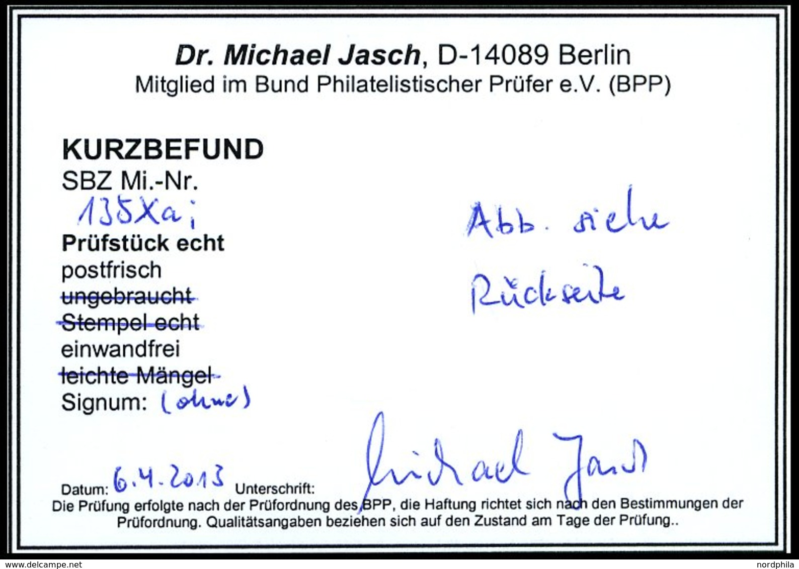 WEST-SACHSEN 135Xa **, 1945, 30 Pf. Bräunlicholiv, Wz. 1X, Pracht, Kurzbefund Dr. Jasch, Mi. 200.- - Sonstige & Ohne Zuordnung