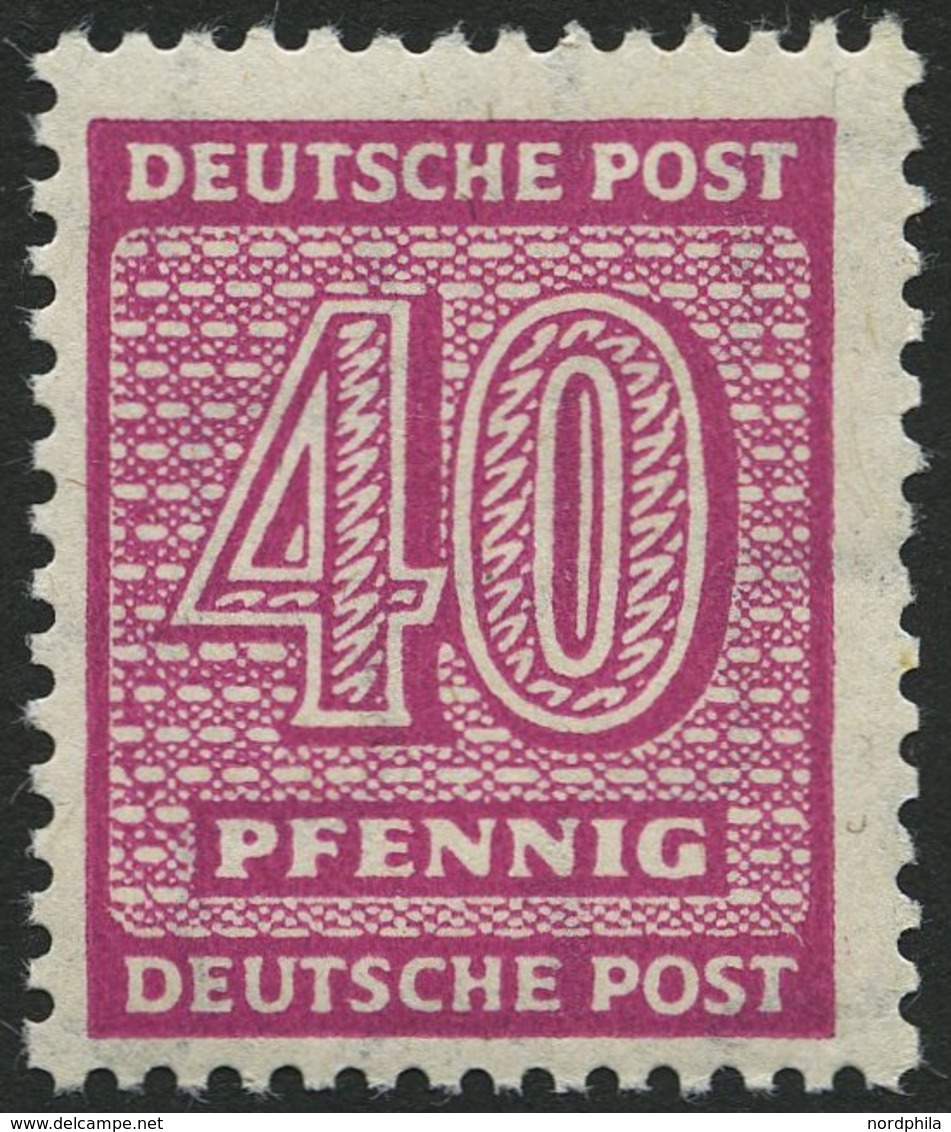 WEST-SACHSEN 136Xc **, 1945, 40 Pf. Lebhaftrotlila, Wz. 1X, üblich Gezähnt Pracht, Gepr. Dr. Jasch, Mi. 320.- - Other & Unclassified