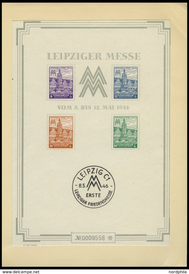 WEST-SACHSEN Bl. 5SX (*), 1946, Großblock Leipziger Messe, Wz. 1X, Type I, Mit Etwas Angestoßener Schutzhülle, Block Pra - Autres & Non Classés