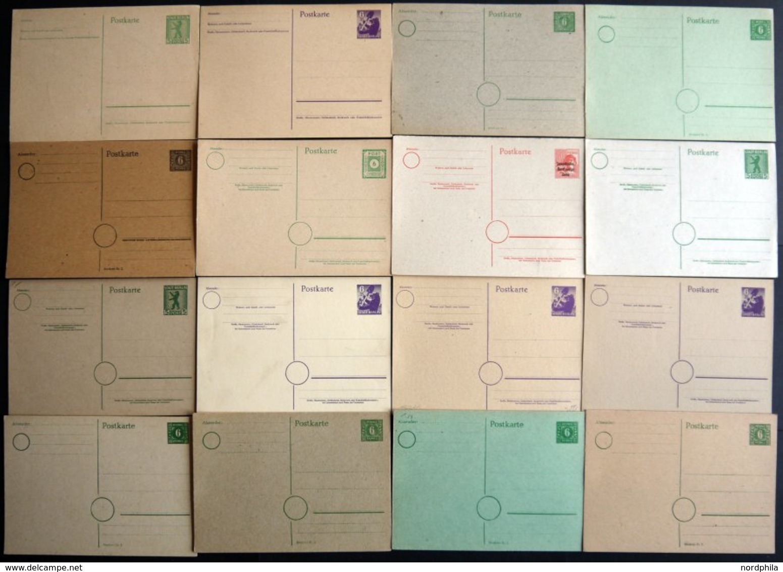 SAMMLUNGEN, LOTS Aus P 1-35 BRIEF, 1945-53, 24 Verschiedene Ungebrauchte Ganzsachenkarten, Fast Nur Prachterhaltung, Mi. - Otros & Sin Clasificación