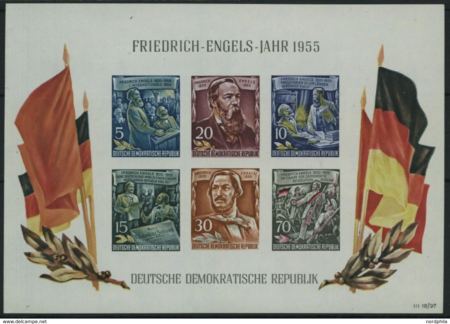 DDR Bl. 13 **, 1955, Block Engels, Pracht, Mi. 80.- - Usados