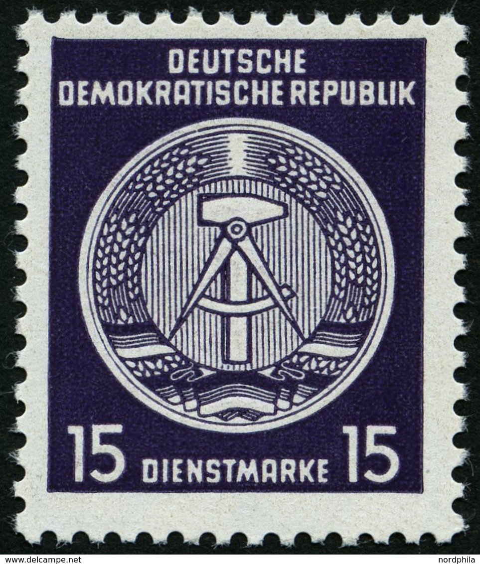 DIENSTMARKEN A D 21IXII NF (*), 1954,15 Pf. Schwarzgrauviolett, Type I, Wz. XII, Mit Abart Ohne Eingedruckten Stempel, P - Other & Unclassified