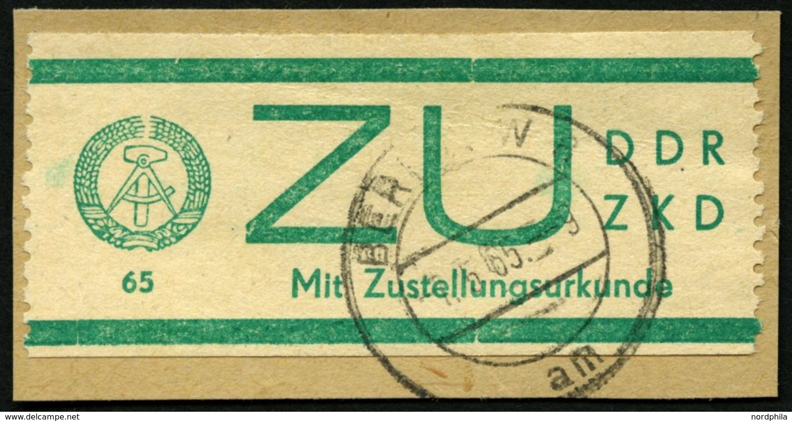 DIENSTMARKEN E E 1 BrfStk, 1965, 65 Pf. Bläulichgrün, Prachtbriefstück, Mi. 80.- - Otros & Sin Clasificación