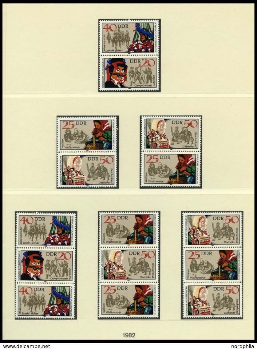 ZUSAMMENDRUCKE **, postfrische Sammlung Zusammendrucke DDR von 1960-90 in 4 Alben mit guten mittleren Ausgaben, dazu vie