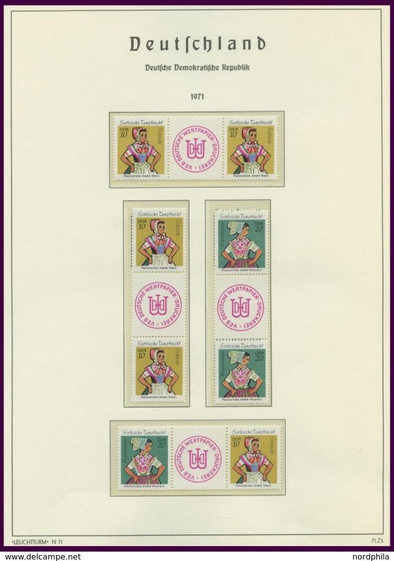 ZUSAMMENDRUCKE **, 1971-82, Sammlung Verschiedener Postfrischer Zusammendrucke Auf Leuchtturm-Falzlosseiten, Mi. 290.- - Se-Tenant