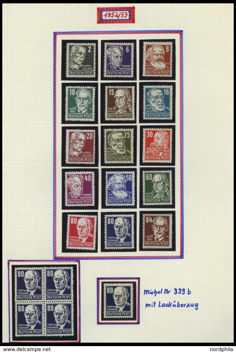 SAMMLUNGEN **, 1949-90, Postfrische Komplette Sammlung DDR In 3 Bänden, Bis Auf Einige Wenige Werte Der Ersten Jahre (u. - Collections