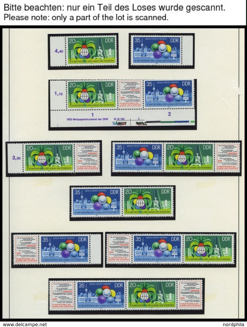 SAMMLUNGEN **, Komplette Postfrische Teilsammlung DDR Von 1978-83 Im SAFE Falzlosalbum, Dazu Einige Zusammendrucke, Prac - Sammlungen